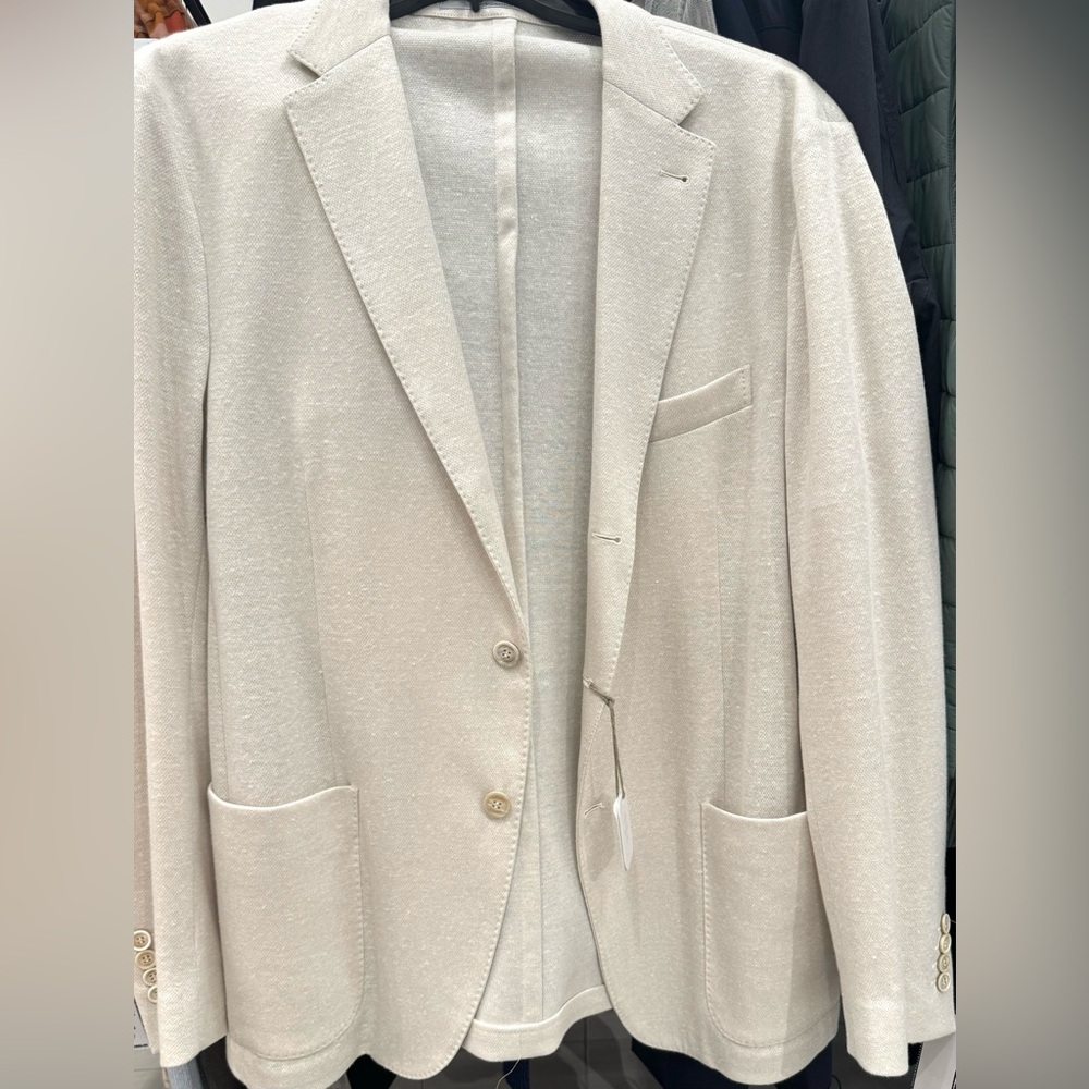 Eleventy SAND-Cream Lightweight SOFT-Jacket Classic Lapel Design size 54(EU),NWT